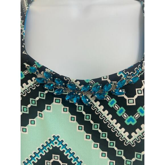 NY Collection Blue & Black Dress Size Large – Elegant and Versatile - Picture 3 of 7